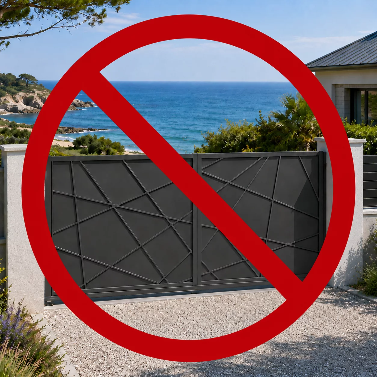 Portail installé hors zone bord de mer